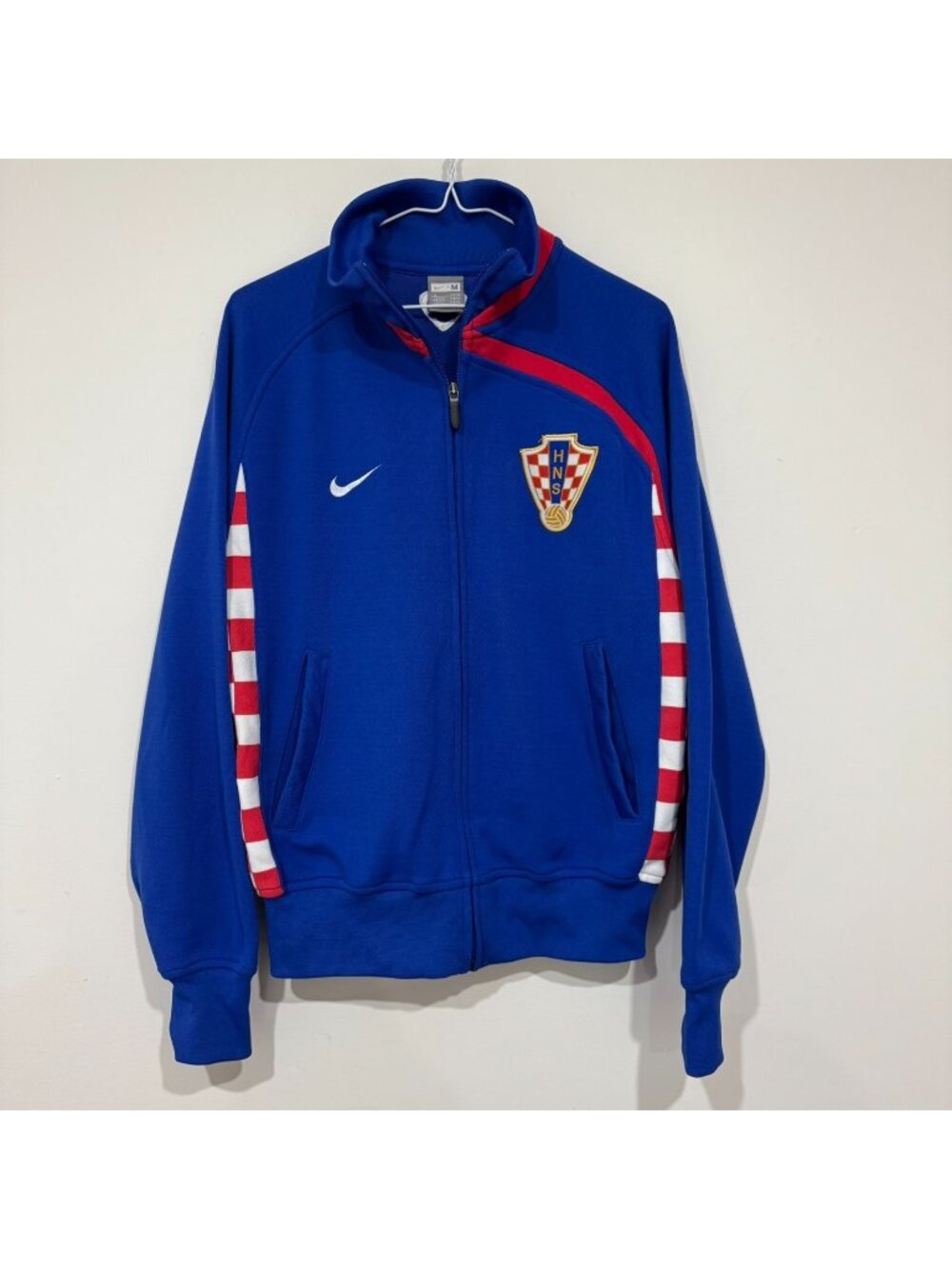 Nike Croatia 2008 Soccer Football Full Zip Track Jacket Blue Size M HRVATSKA
